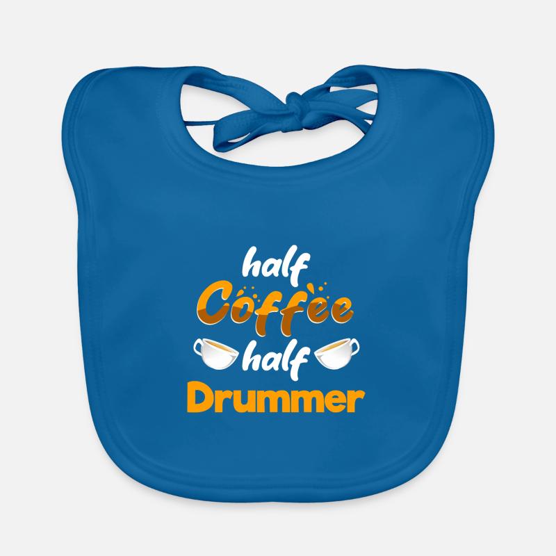 Half Coffee Half Drummer Funny Drum Player Humor Baby Bio-Lätzchen
