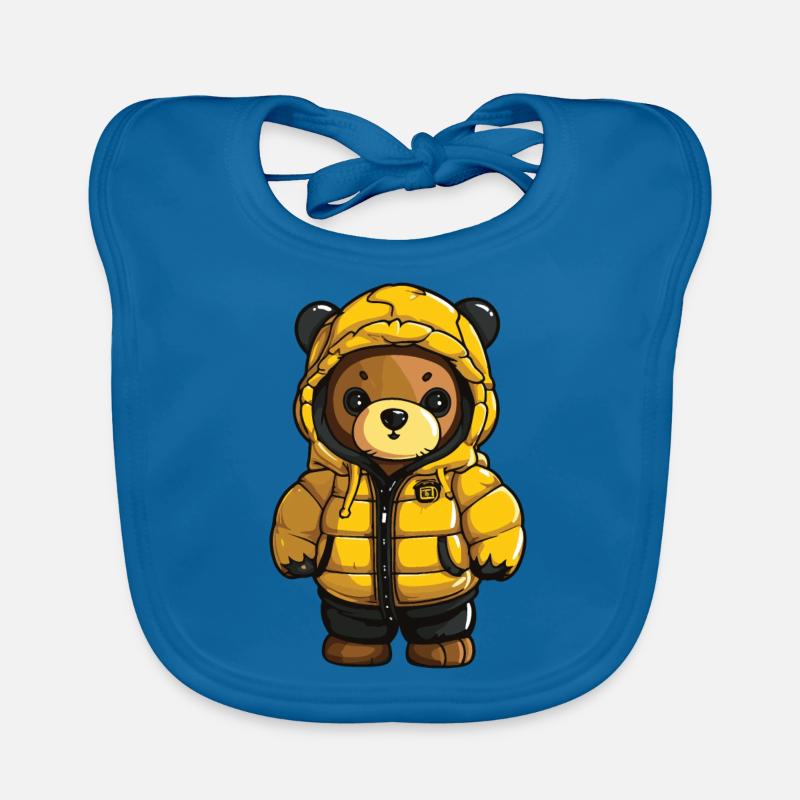 Bear Winter Comic Organic Baby Bibs