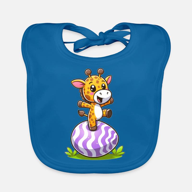 Easter Egg Giraffe, Dancing Balancing Art Organic Baby Bibs