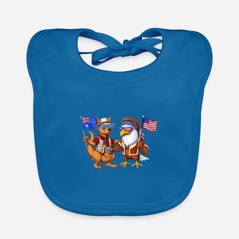 Australian Kangaroo American Bald Eagle Organic Baby Bibs