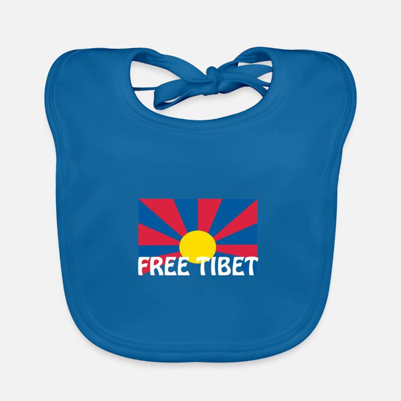 free tibet flagge - Bavoir bio Bébé - bleu paon