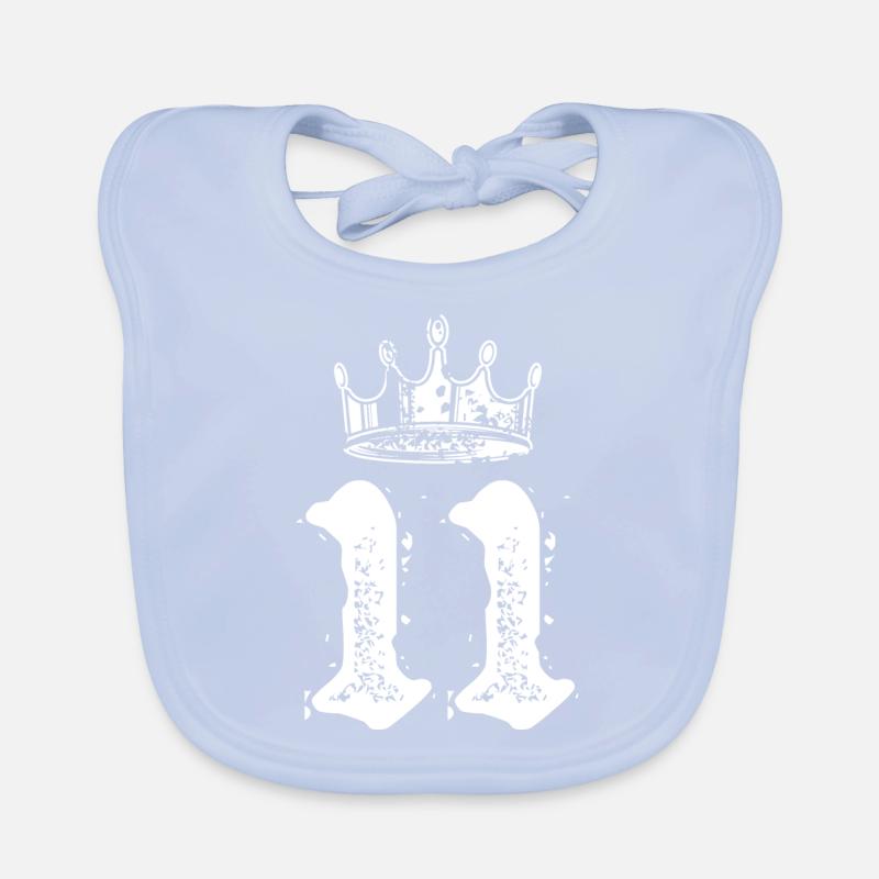 11 Number crown Organic Baby Bibs