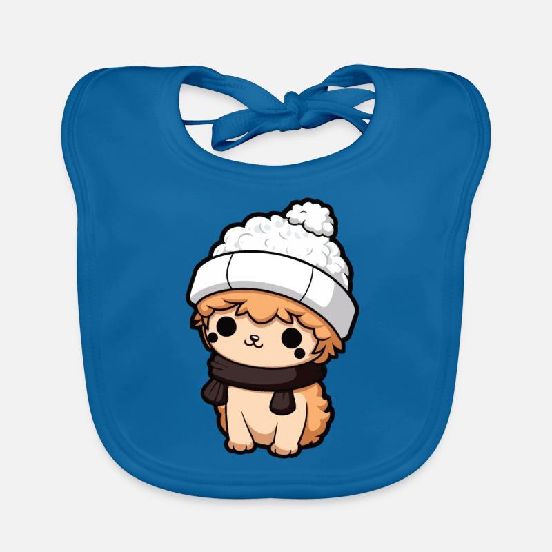 Alpaka Winter Tier Niedlich Comic Baby Bio-Lätzchen