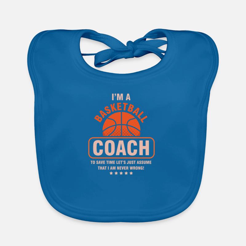 dans a basket coach - Bavoir bio Bébé - bleu paon