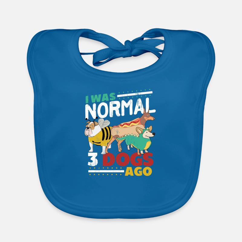 J'étais normal il y a 3 chiens - Bavoir bio Bébé - bleu paon