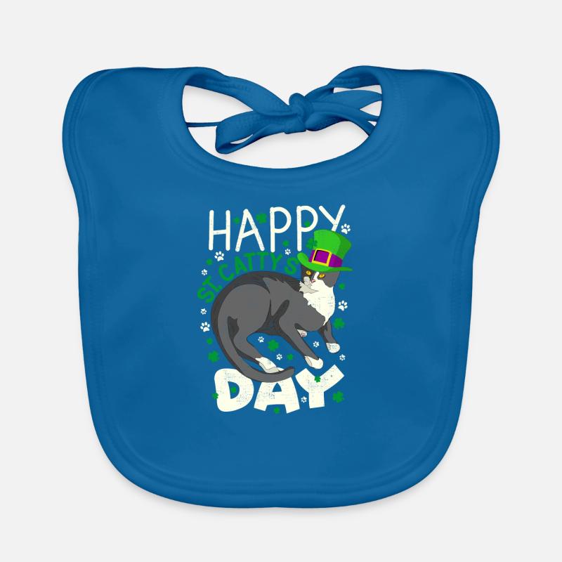 Joyeuse Saint Cattys - Bavoir bio Bébé - bleu paon
