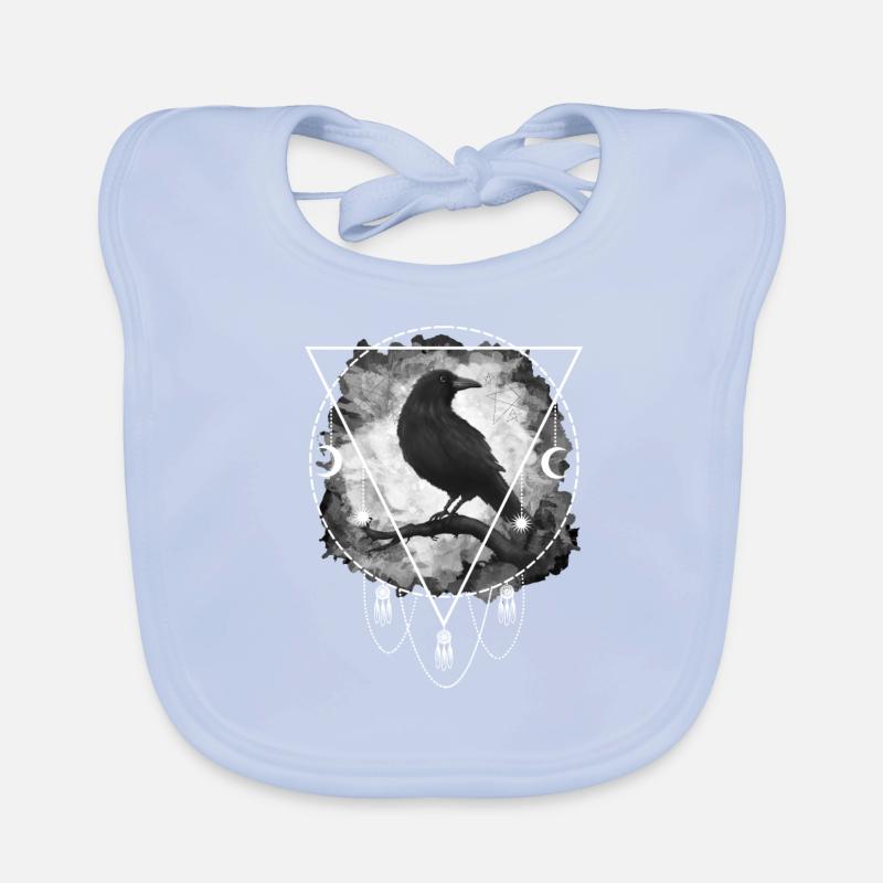 Raven Crow Gothic Occultism Organic Baby Bibs