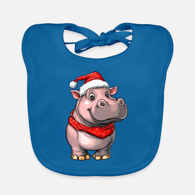 Weihnachtsmann Nilpferd Baby Bio-Lätzchen