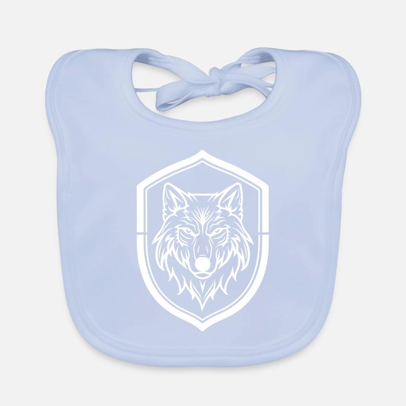 Wolf Symbol Kopf Schild Wildnis Baby Bio-Lätzchen