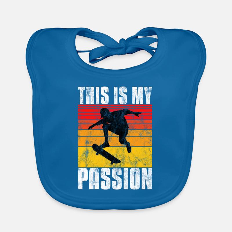 This is My Passion Skateboard Skateboarder Skate Organic Baby Bibs