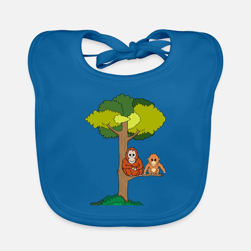 Orang-Utans sitzen in Baum Baby Bio-Lätzchen