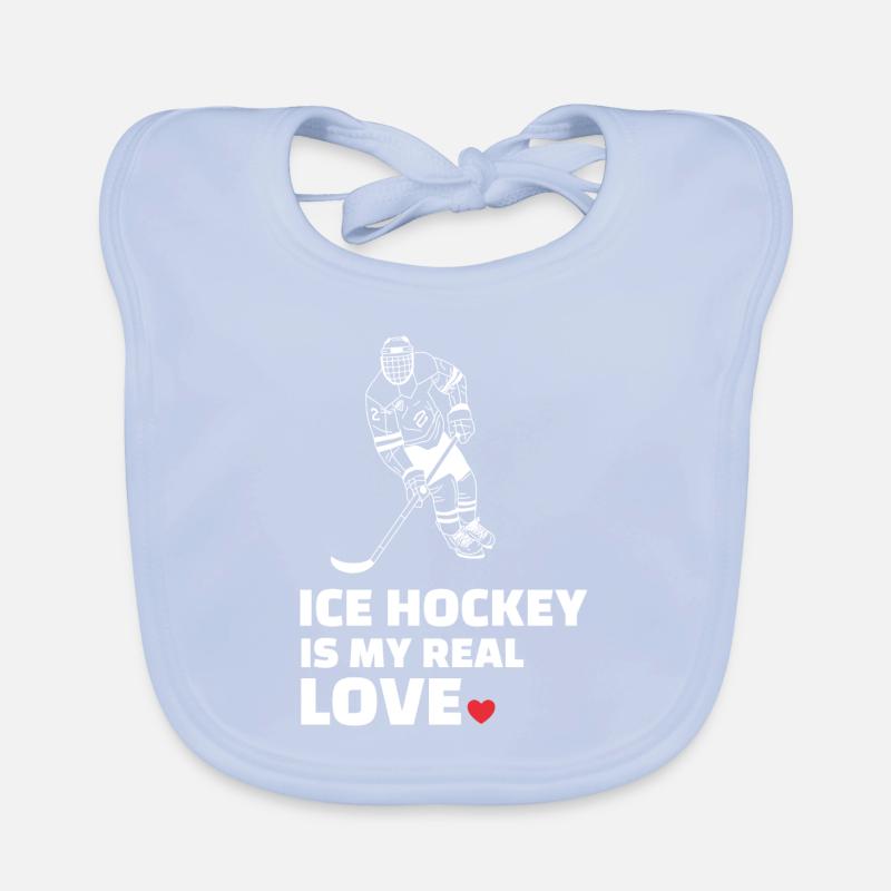 Ich Liebe Eishockey Baby Bio-Lätzchen