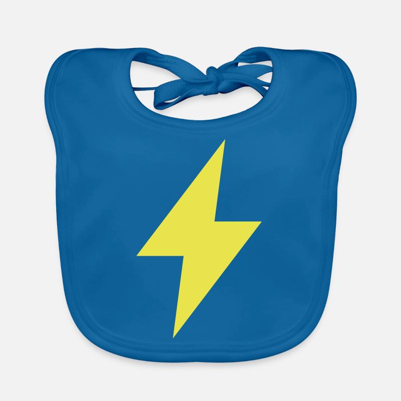 Blitz Symbol - Thunder - Flash - Baby Bio-Lätzchen - Pfauenblau
