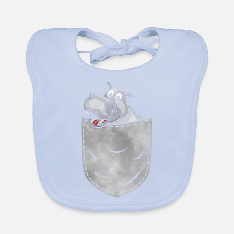 Nilpferd In Der Tasche Tier Brusttasche Nilpferd Baby Bio-Lätzchen