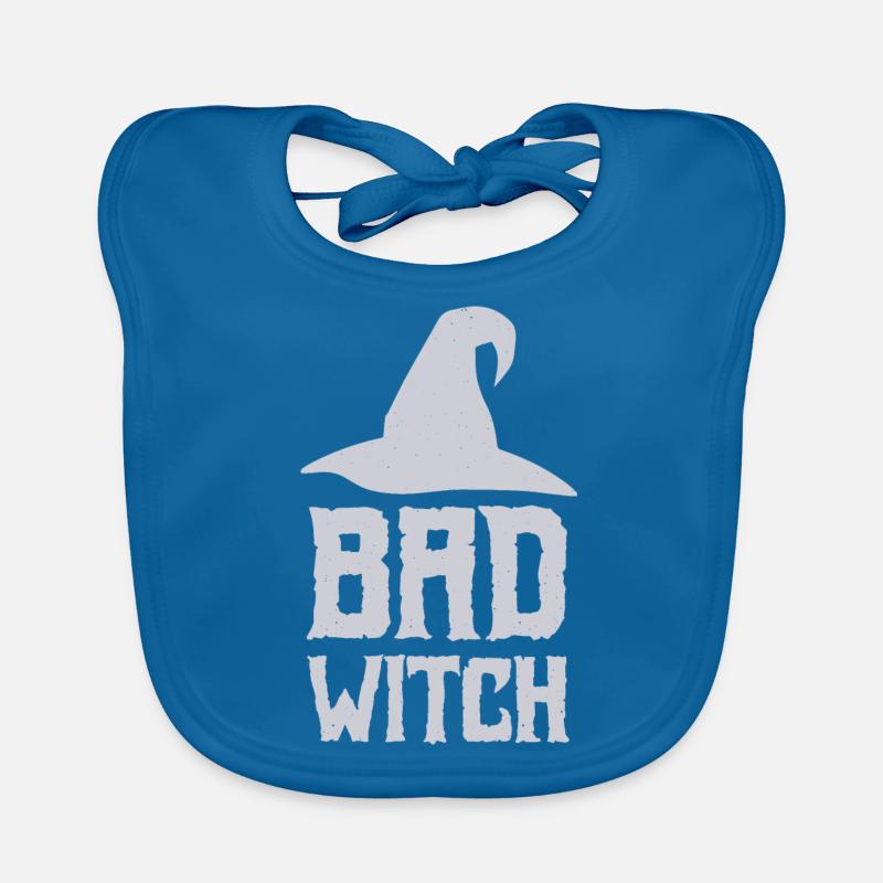 Halloween - BAD WITCH - Bavoir bio Bébé - bleu paon