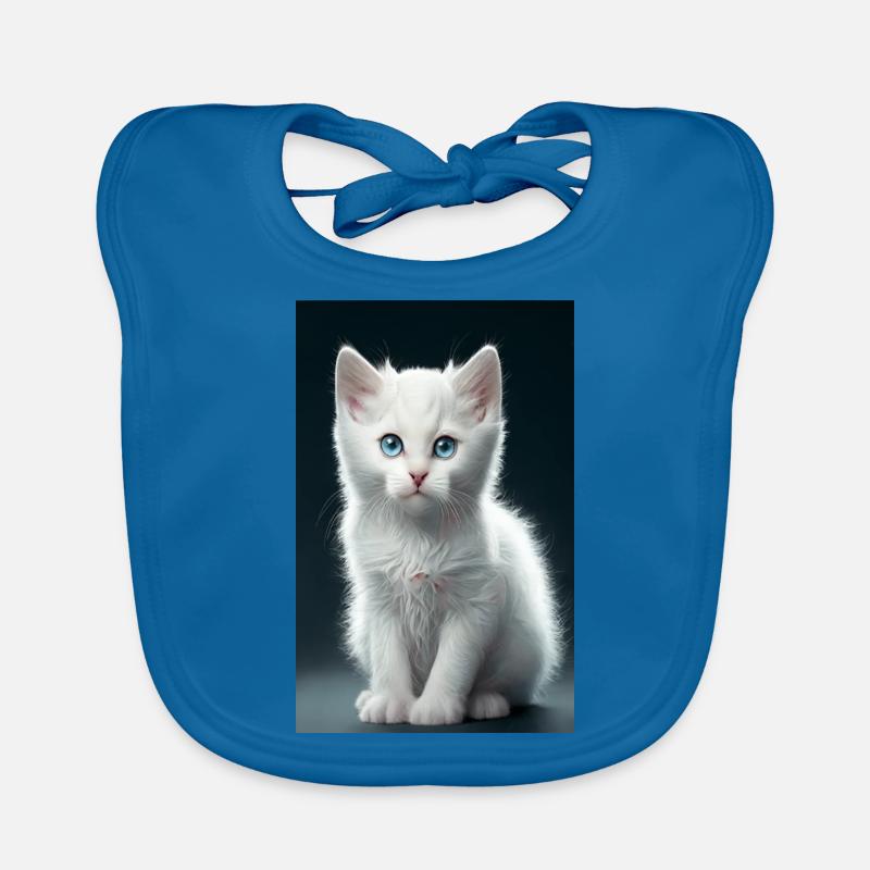 Chaton blanc Bavoir bio Bébé