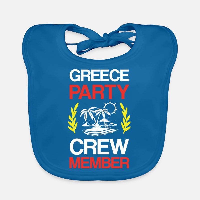 Greece Party Crew Organic Baby Bibs