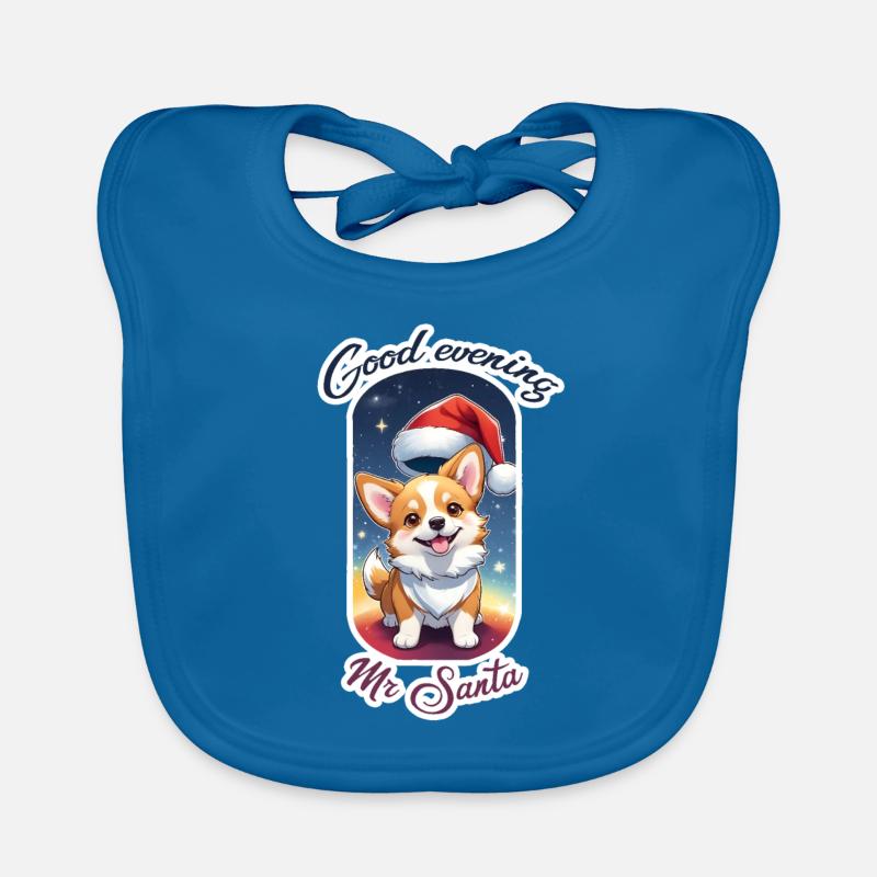 Corgie "Guten Abend Herr Weihnachtsmann" Baby Bio-Lätzchen