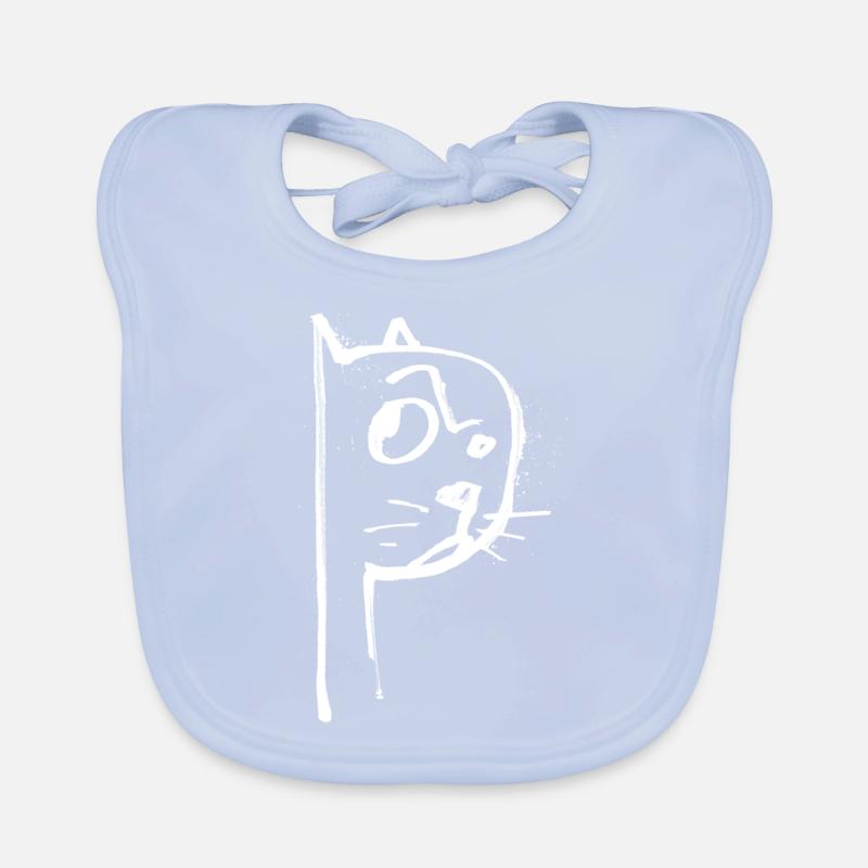 Chat blanc Bavoir bio Bébé
