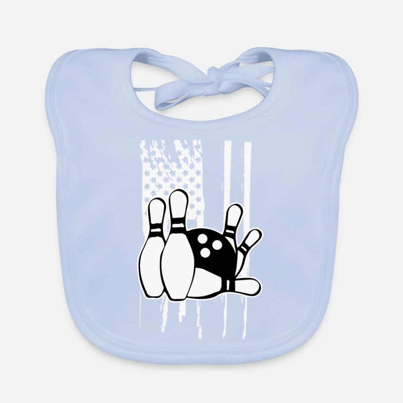 Bowling Lover Bowling Gift Organic Baby Bibs