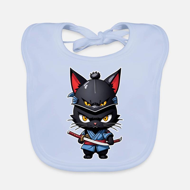 Ninja Katze - Samurai Kätzchen Baby Bio-Lätzchen