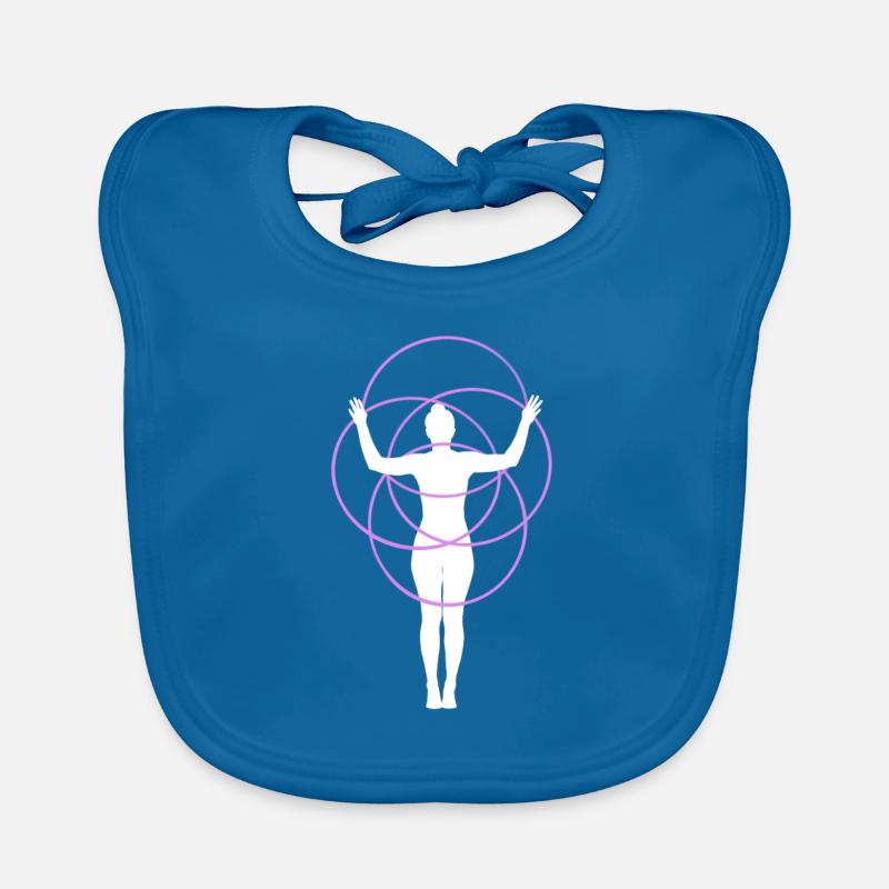 Hulahoop Silhouette - Baby Bio-Lätzchen - Pfauenblau