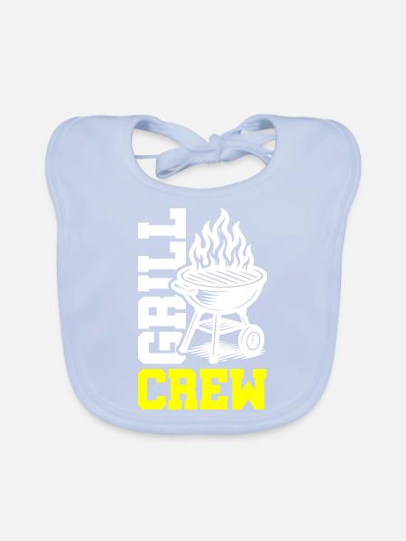 Grill Crew - Organic Baby Bibs - sky blue - Front