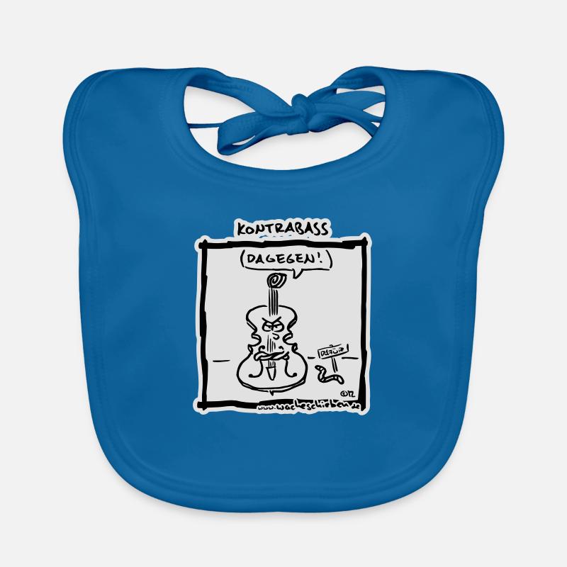 Kontrabass (dagegen) bg - Baby Bio-Lätzchen - Pfauenblau