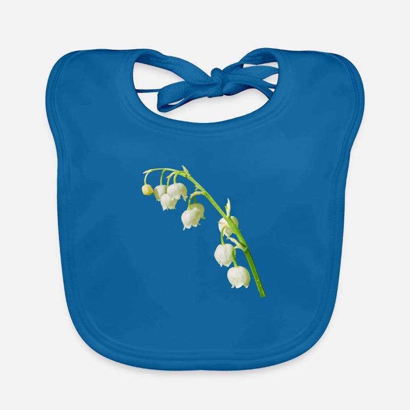 Maiglöckchen Frühling - Baby Bio-Lätzchen - Pfauenblau