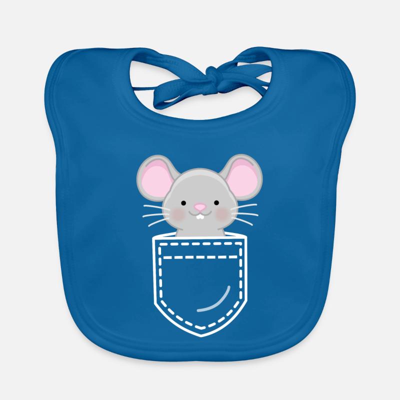 Souris Souris - Bavoir bio Bébé - bleu paon