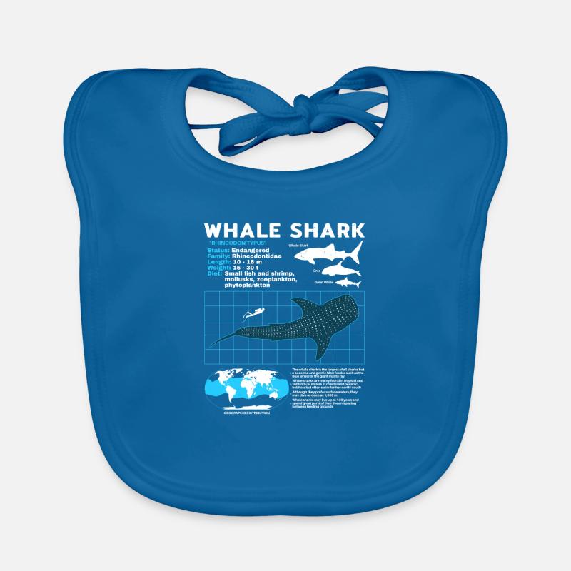 Fiche technique whale shark - Bavoir bio Bébé - bleu paon