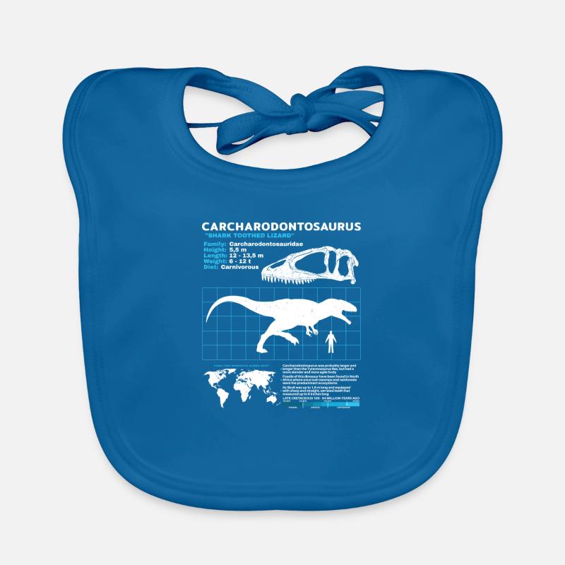 Fiche technique de Carcharodontosaurus Bavoir bio Bébé