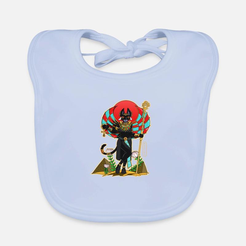 Bastet, la déesse à tête de chat Bavoir bio Bébé