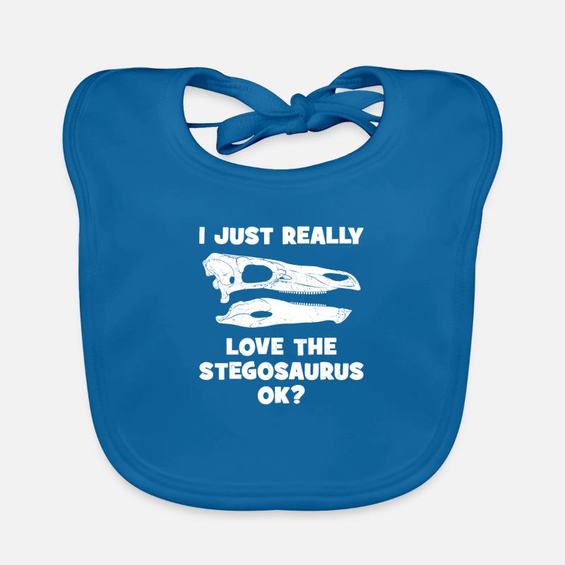 Stegosaurus Fossil Skull Organic Baby Bibs
