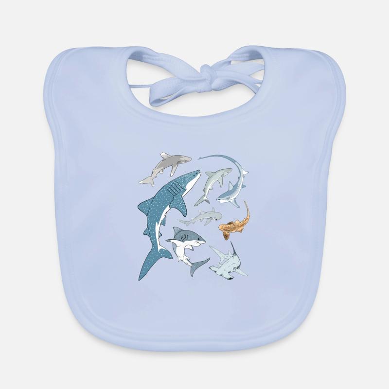 Types de requins Espèces de requins Bavoir bio Bébé