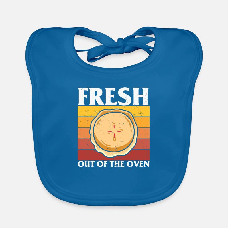 frisch oder aus dem Ofen - Funny Turkey - Baby Bio-Lätzchen - Pfauenblau