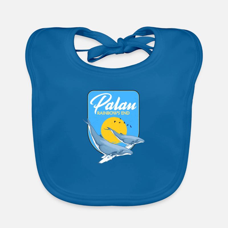 Palau Rainbow's End Humpback Whales Organic Baby Bibs