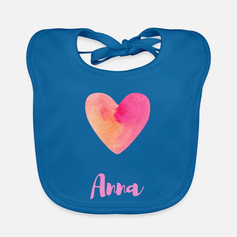 Anna Rosa Herz Typografie Mädchen Outfit Baby Bio-Lätzchen