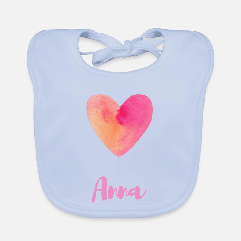 Anna Rosa Herz Typografie Mädchen Outfit Baby Bio-Lätzchen