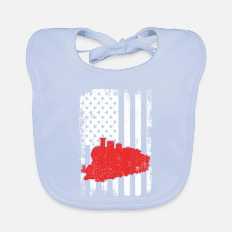 U.S. Patriotic Railroad Worker Organic Baby Bibs