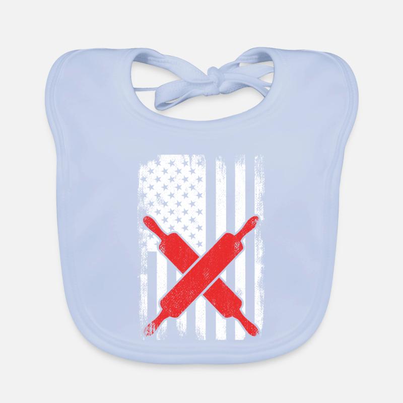 US Flagge Bäcker Baby Bio-Lätzchen