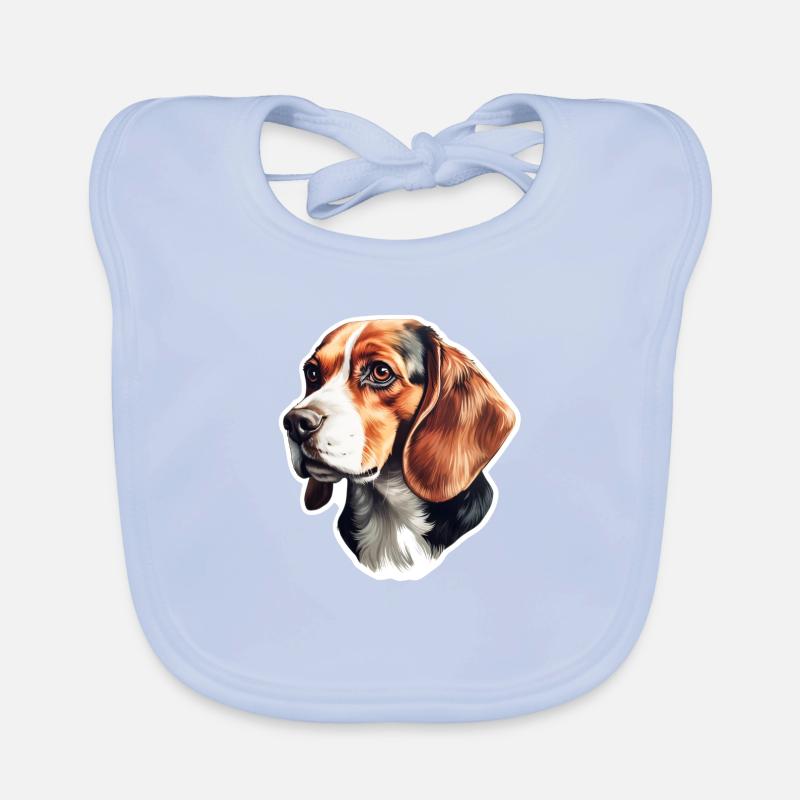 Vue latérale de la tête de beagle Bavoir bio Bébé