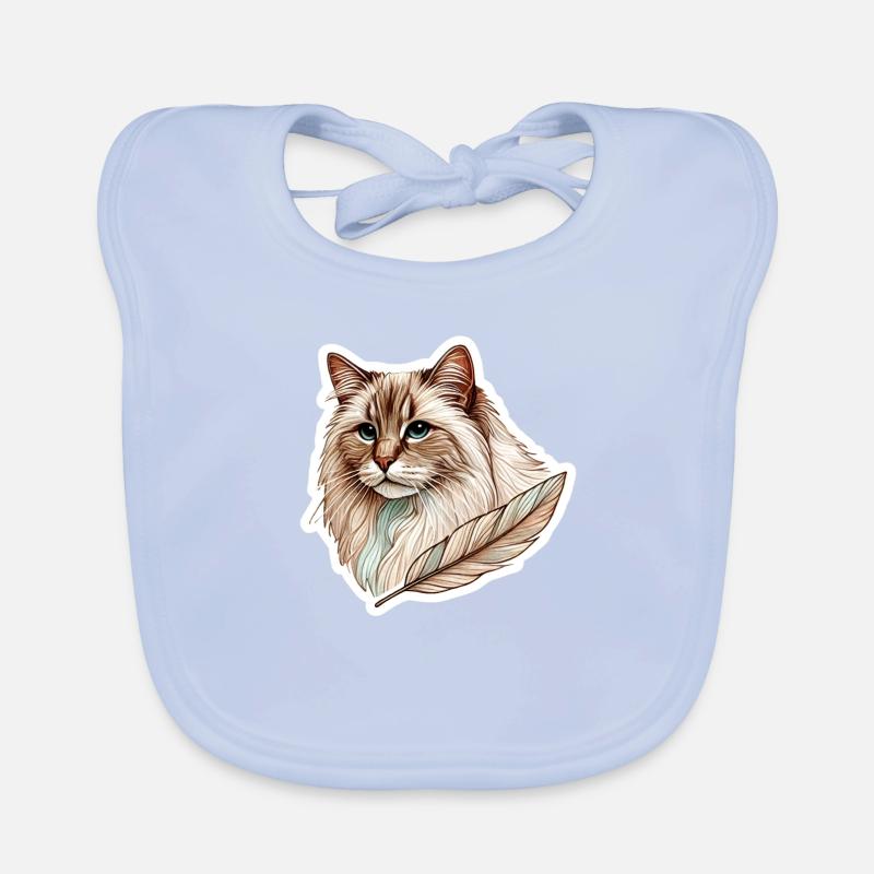 Chat élégant - Compagnon plume Bavoir bio Bébé