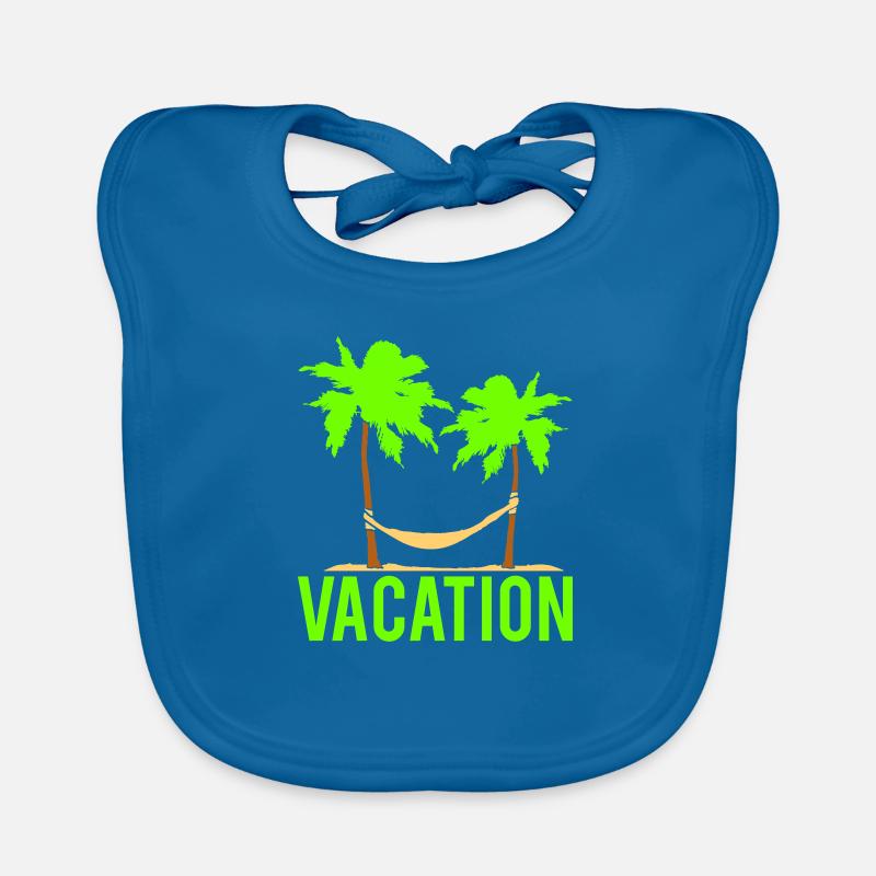 Texte de vacances Hamac dormir sous 2 palmiers Bavoir bio Bébé