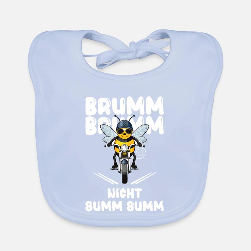 Bee Motorcycle Buzz Buzz Not Buzz Buzz White Organic Baby Bibs