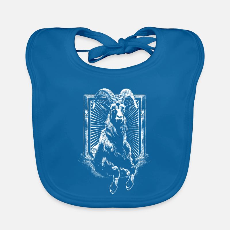 Capra Diaboli - Baby Bio-Lätzchen - Pfauenblau