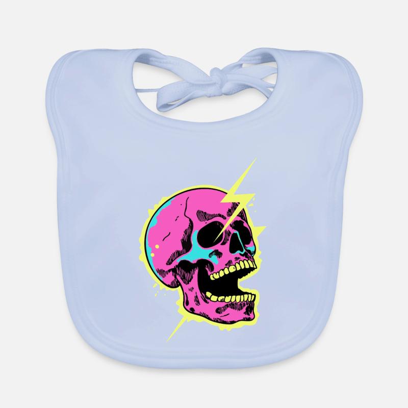 Crâne Néon Éclair Éclat Bavoir bio Bébé