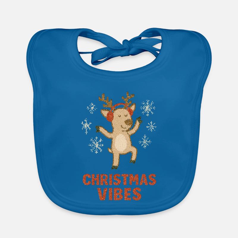 Reindeer Glitter Winter Vibrations Organic Baby Bibs
