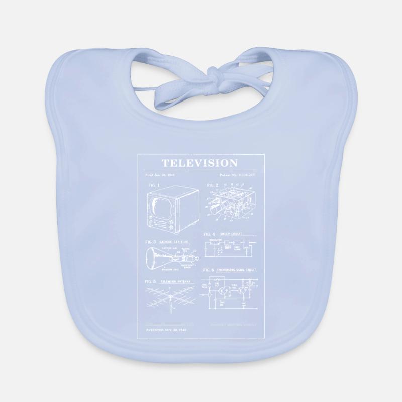 Retro Television Blueprint Organic Baby Bibs