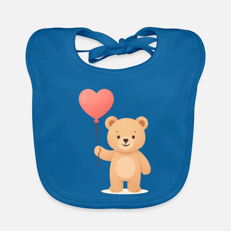 Zarter Bär mit Herzballon Baby Bio-Lätzchen